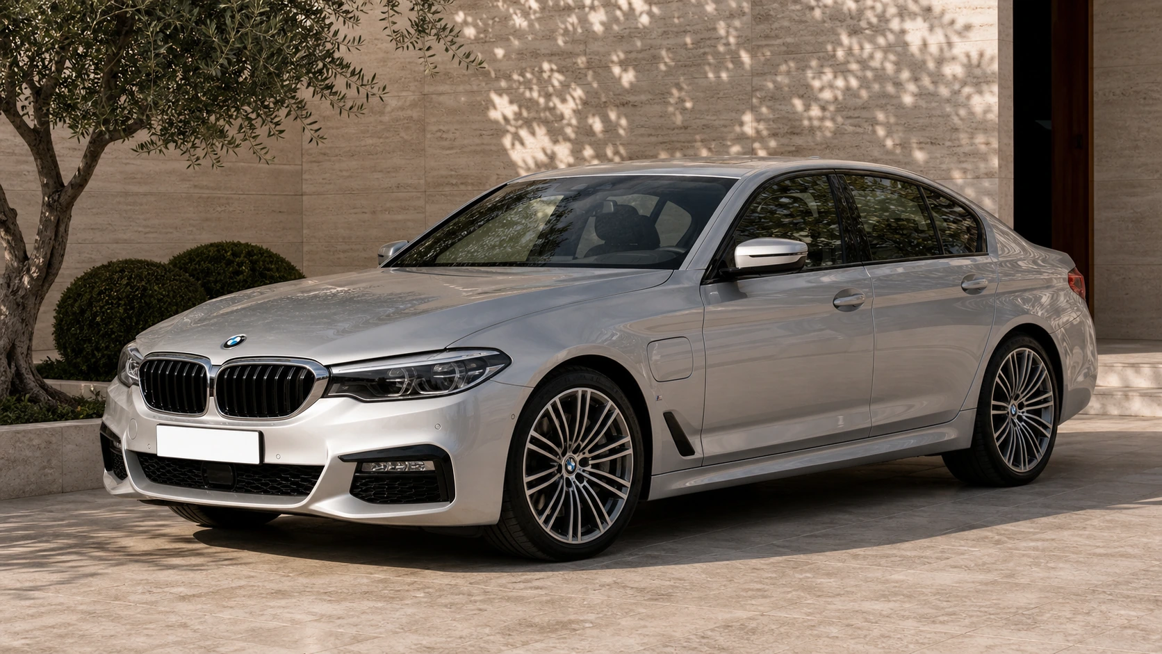 2019 BMW 530e M Sport in an Amman limestone courtyard