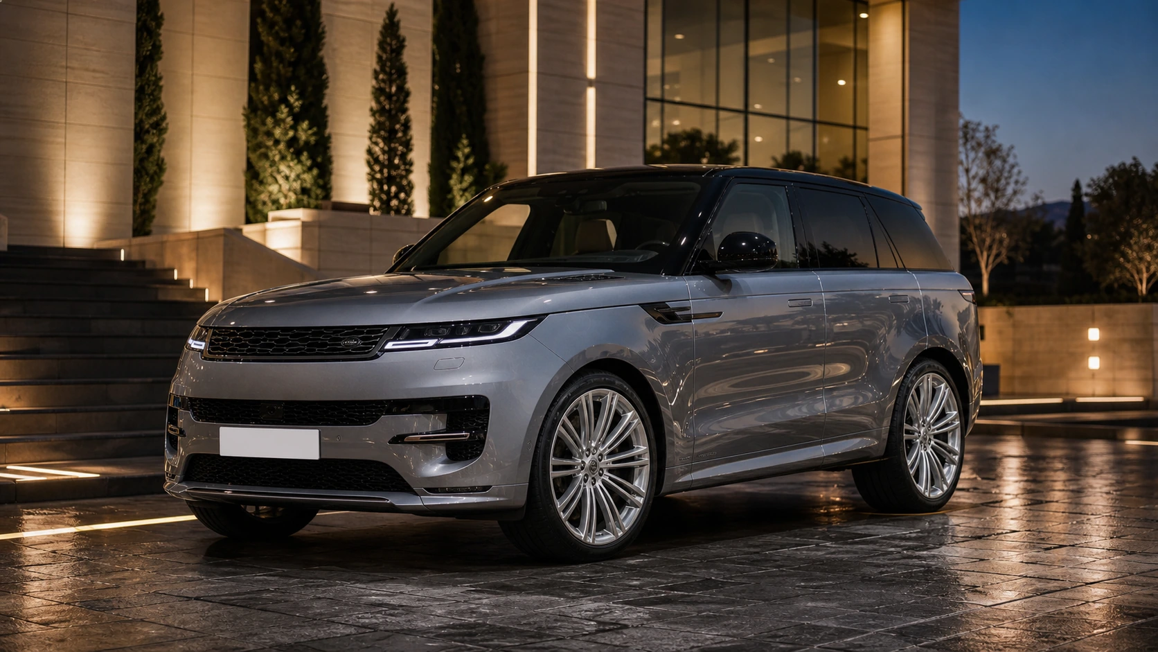 Graduation arrival in a Range Rover Sport