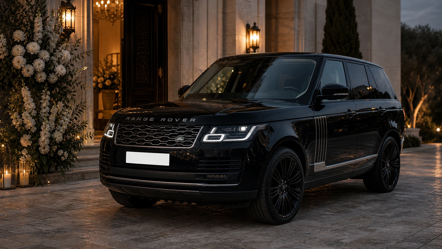 Range Rover Vogue dressed for a wedding in Amman