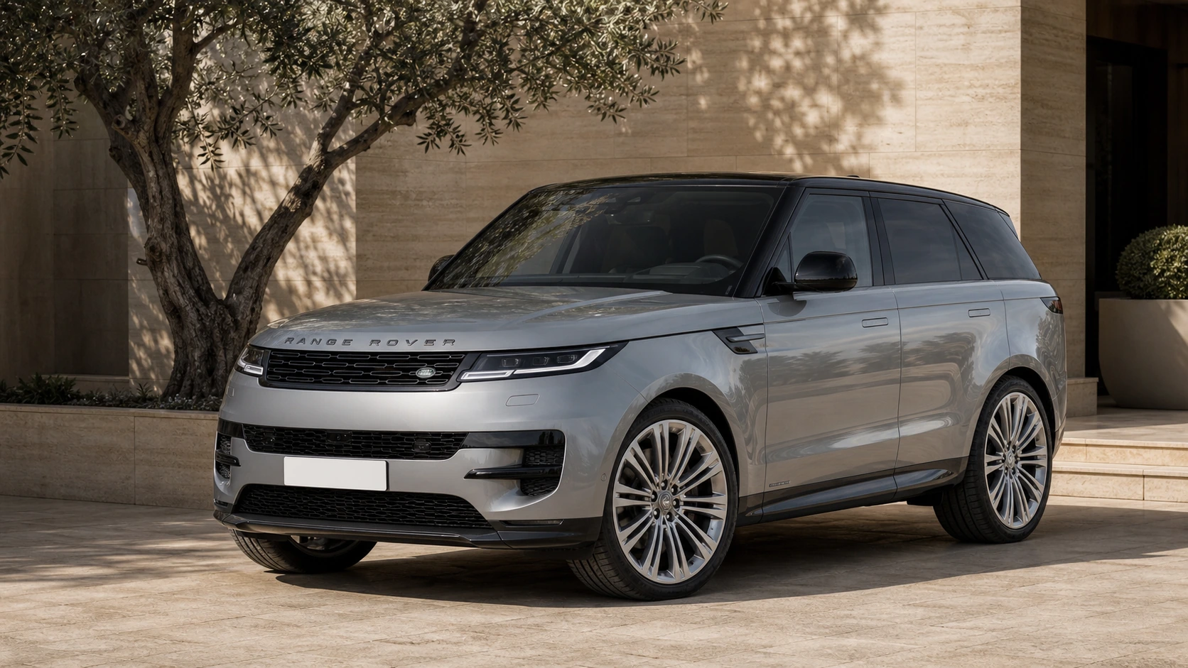2024 Range Rover Sport in an Amman limestone courtyard