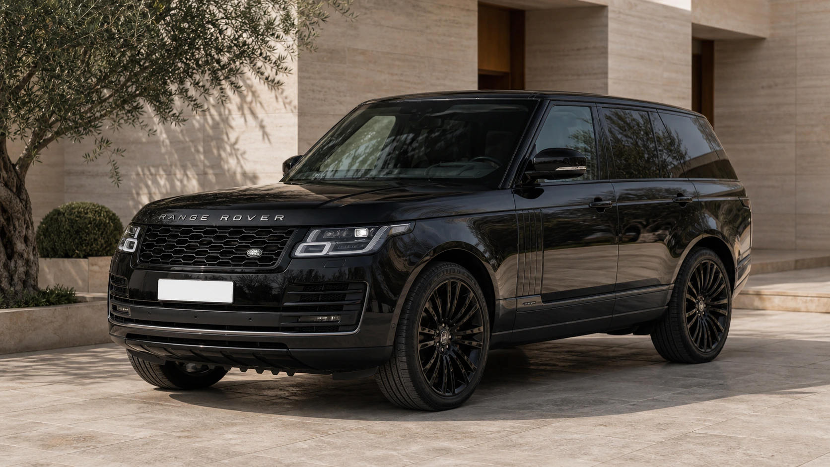 2020 Range Rover Vogue in an Amman limestone courtyard